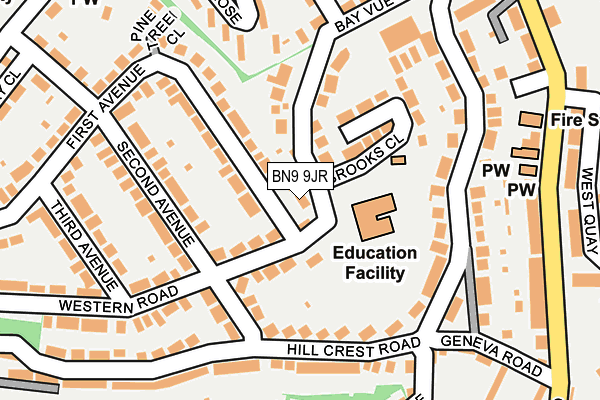 BN9 9JR map - OS OpenMap – Local (Ordnance Survey)