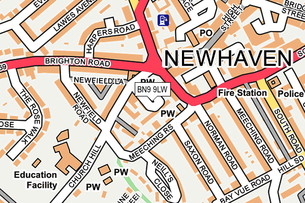 BN9 9LW map - OS OpenMap – Local (Ordnance Survey) BN9 9LW map - OS OpenMap – Local (Ordnance Survey)