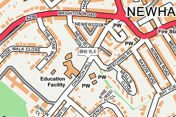 BN9 9LX map - OS OpenMap – Local (Ordnance Survey) BN9 9LX map - OS OpenMap – Local (Ordnance Survey)