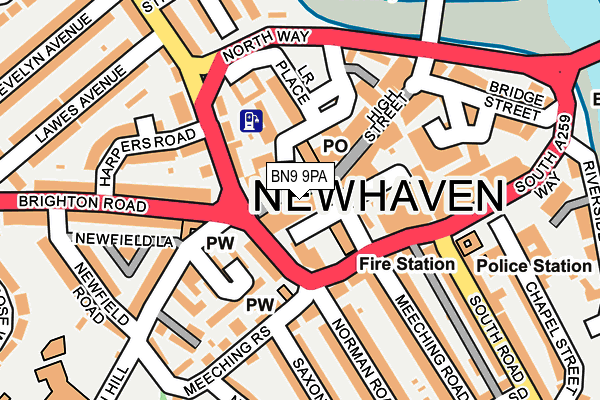 BN9 9PA map - OS OpenMap – Local (Ordnance Survey)