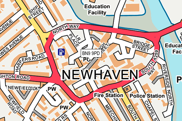 BN9 9PD map - OS OpenMap – Local (Ordnance Survey) BN9 9PD map - OS OpenMap – Local (Ordnance Survey)