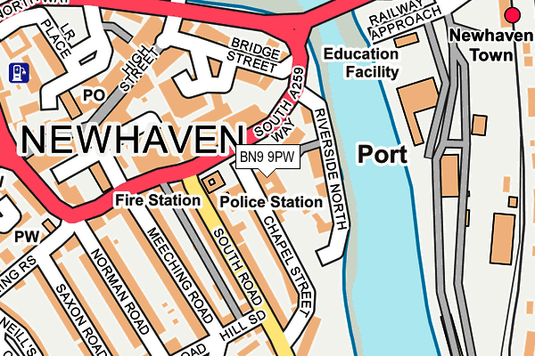 BN9 9PW map - OS OpenMap – Local (Ordnance Survey) BN9 9PW map - OS OpenMap – Local (Ordnance Survey)