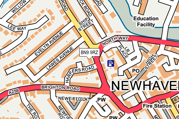 BN9 9RZ map - OS OpenMap – Local (Ordnance Survey) BN9 9RZ map - OS OpenMap – Local (Ordnance Survey)