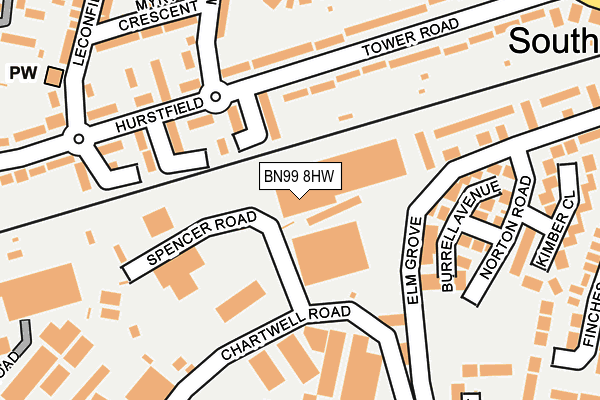 BN99 8HW map - OS OpenMap – Local (Ordnance Survey) BN99 8HW map - OS OpenMap – Local (Ordnance Survey)