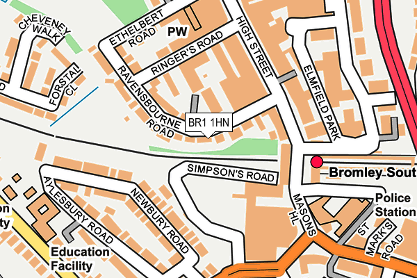 BR1 1HN map - OS OpenMap – Local (Ordnance Survey) BR1 1HN map - OS OpenMap – Local (Ordnance Survey)