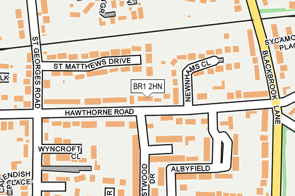 BR1 2HN map - OS OpenMap – Local (Ordnance Survey) BR1 2HN map - OS OpenMap – Local (Ordnance Survey)