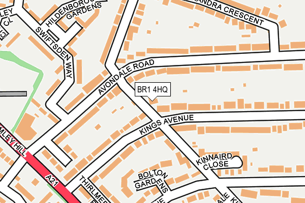 BR1 4HQ map - OS OpenMap – Local (Ordnance Survey)