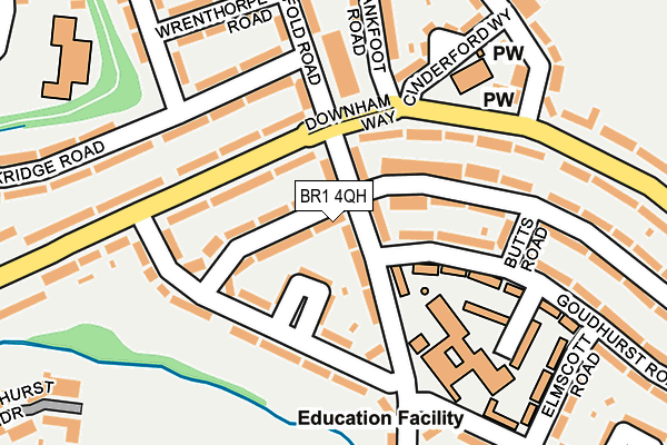 BR1 4QH map - OS OpenMap – Local (Ordnance Survey) BR1 4QH map - OS OpenMap – Local (Ordnance Survey)