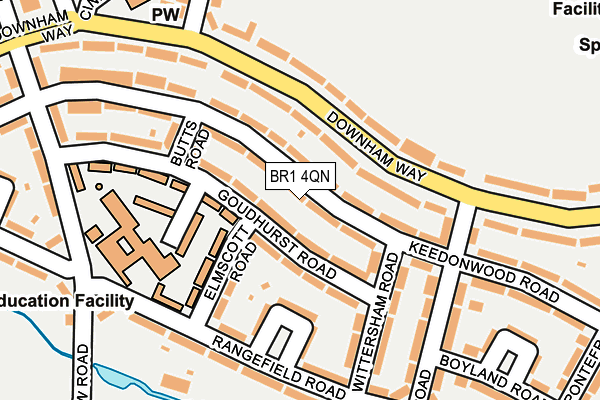 BR1 4QN map - OS OpenMap – Local (Ordnance Survey) BR1 4QN map - OS OpenMap – Local (Ordnance Survey)