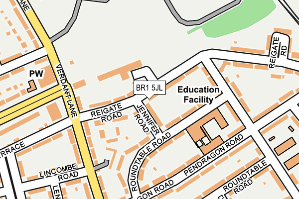 BR1 5JL map - OS OpenMap – Local (Ordnance Survey)
