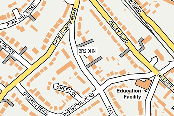 BR2 0HN map - OS OpenMap – Local (Ordnance Survey) BR2 0HN map - OS OpenMap – Local (Ordnance Survey)