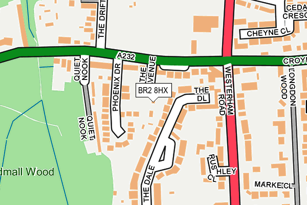 BR2 8HX map - OS OpenMap – Local (Ordnance Survey) BR2 8HX map - OS OpenMap – Local (Ordnance Survey)