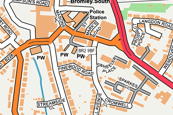BR2 9BF map - OS OpenMap – Local (Ordnance Survey) BR2 9BF map - OS OpenMap – Local (Ordnance Survey)
