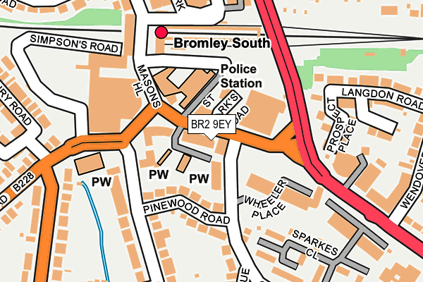 BR2 9EY map - OS OpenMap – Local (Ordnance Survey) BR2 9EY map - OS OpenMap – Local (Ordnance Survey)