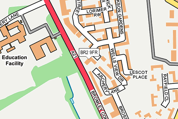 BR2 9FR map - OS OpenMap – Local (Ordnance Survey) BR2 9FR map - OS OpenMap – Local (Ordnance Survey)