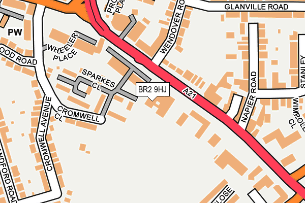 BR2 9HJ map - OS OpenMap – Local (Ordnance Survey)