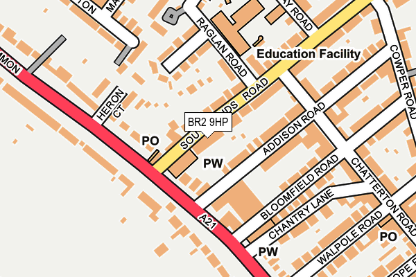 BR2 9HP map - OS OpenMap – Local (Ordnance Survey)