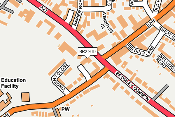 BR2 9JD map - OS OpenMap – Local (Ordnance Survey)