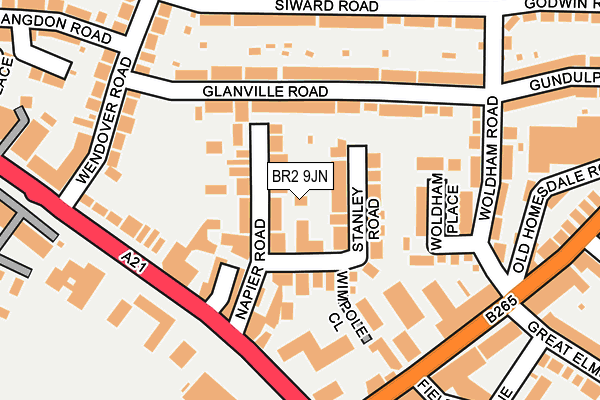 BR2 9JN map - OS OpenMap – Local (Ordnance Survey) BR2 9JN map - OS OpenMap – Local (Ordnance Survey)