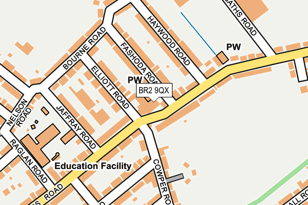 BR2 9QX map - OS OpenMap – Local (Ordnance Survey) BR2 9QX map - OS OpenMap – Local (Ordnance Survey)