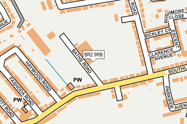 BR2 9RB map - OS OpenMap – Local (Ordnance Survey) BR2 9RB map - OS OpenMap – Local (Ordnance Survey)