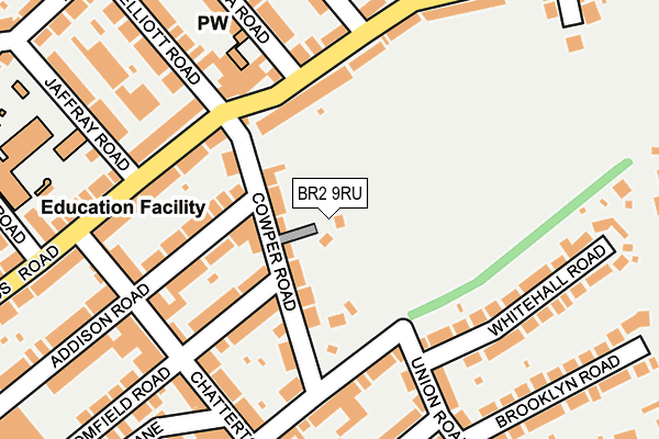 BR2 9RU map - OS OpenMap – Local (Ordnance Survey) BR2 9RU map - OS OpenMap – Local (Ordnance Survey)