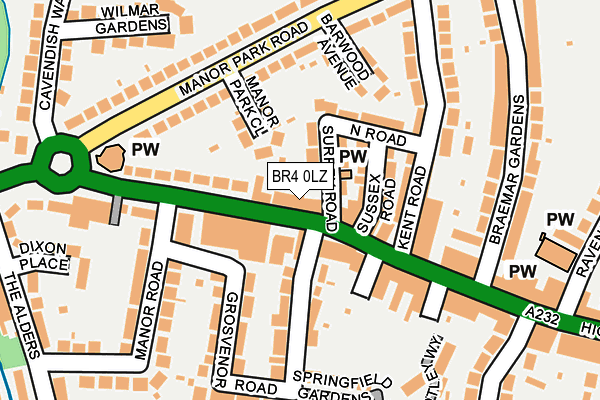 BR4 0LZ map - OS OpenMap – Local (Ordnance Survey) BR4 0LZ map - OS OpenMap – Local (Ordnance Survey)