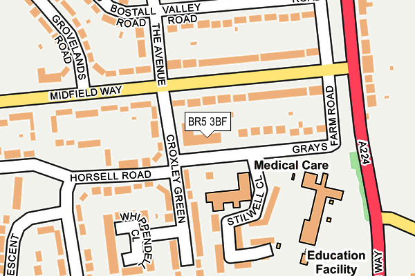 BR5 3BF map - OS OpenMap – Local (Ordnance Survey) BR5 3BF map - OS OpenMap – Local (Ordnance Survey)