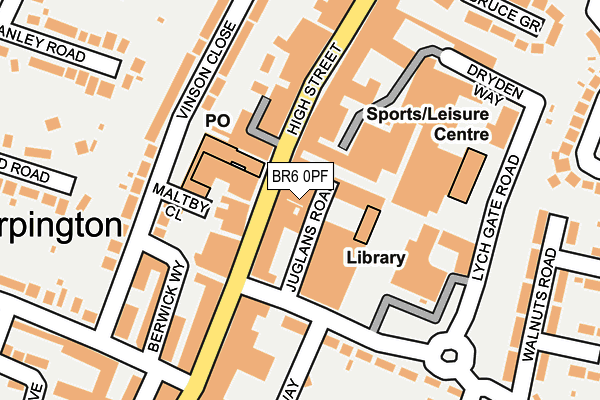 BR6 0PF map - OS OpenMap – Local (Ordnance Survey) BR6 0PF map - OS OpenMap – Local (Ordnance Survey)