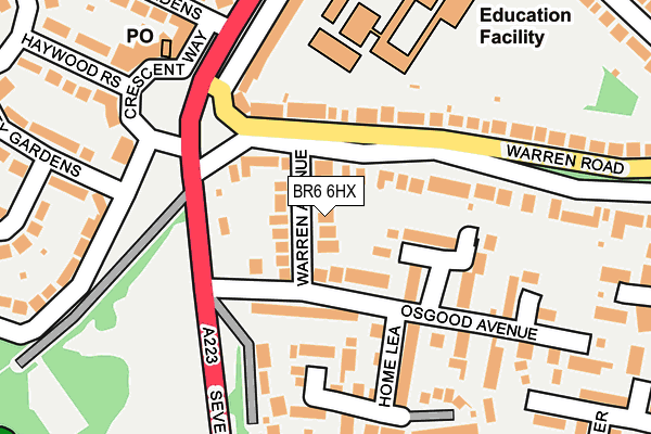 BR6 6HX map - OS OpenMap – Local (Ordnance Survey) BR6 6HX map - OS OpenMap – Local (Ordnance Survey)