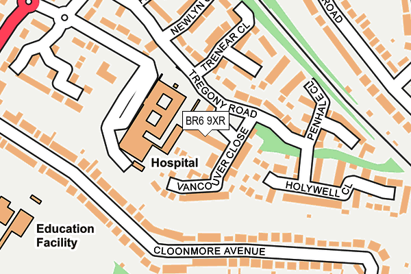 BR6 9XR map - OS OpenMap – Local (Ordnance Survey) BR6 9XR map - OS OpenMap – Local (Ordnance Survey)