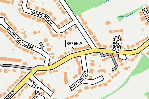 BR7 5HW map - OS OpenMap – Local (Ordnance Survey) BR7 5HW map - OS OpenMap – Local (Ordnance Survey)