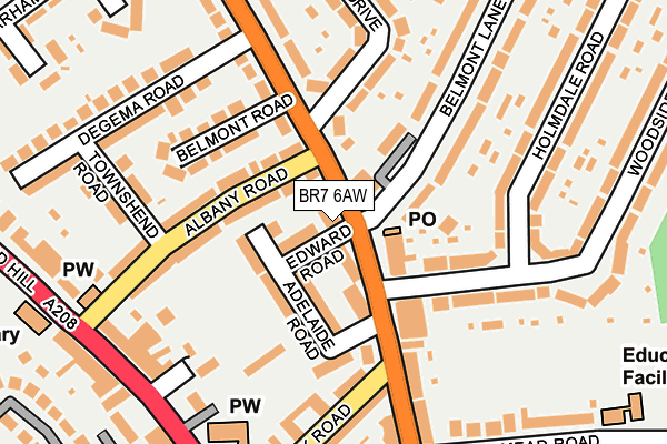 BR7 6AW map - OS OpenMap – Local (Ordnance Survey) BR7 6AW map - OS OpenMap – Local (Ordnance Survey)