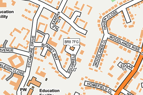 BR8 7FG map - OS OpenMap – Local (Ordnance Survey) BR8 7FG map - OS OpenMap – Local (Ordnance Survey)