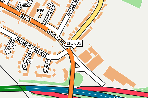 BR8 8DS map - OS OpenMap – Local (Ordnance Survey)