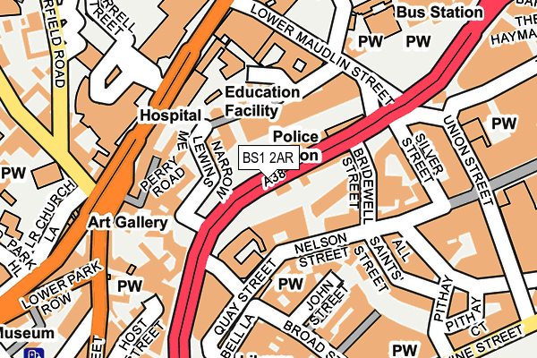 BS1 2AR map - OS OpenMap – Local (Ordnance Survey) BS1 2AR map - OS OpenMap – Local (Ordnance Survey)
