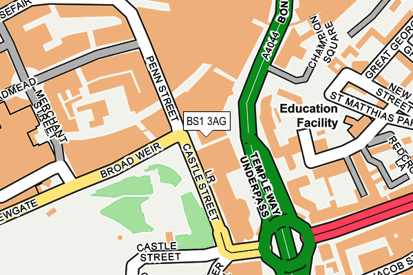 BS1 3AG map - OS OpenMap – Local (Ordnance Survey) BS1 3AG map - OS OpenMap – Local (Ordnance Survey)