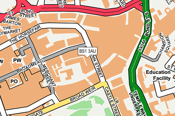 BS1 3AU map - OS OpenMap – Local (Ordnance Survey) BS1 3AU map - OS OpenMap – Local (Ordnance Survey)