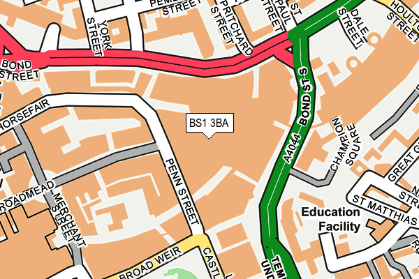 BS1 3BA map - OS OpenMap – Local (Ordnance Survey) BS1 3BA map - OS OpenMap – Local (Ordnance Survey)