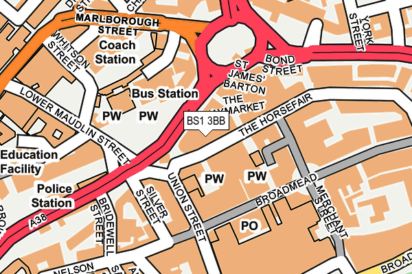 BS1 3BB map - OS OpenMap – Local (Ordnance Survey) BS1 3BB map - OS OpenMap – Local (Ordnance Survey)