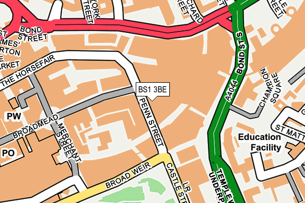 BS1 3BE map - OS OpenMap – Local (Ordnance Survey) BS1 3BE map - OS OpenMap – Local (Ordnance Survey)