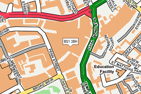 BS1 3BH map - OS OpenMap – Local (Ordnance Survey) BS1 3BH map - OS OpenMap – Local (Ordnance Survey)