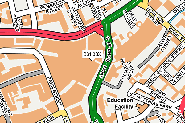 BS1 3BX map - OS OpenMap – Local (Ordnance Survey) BS1 3BX map - OS OpenMap – Local (Ordnance Survey)