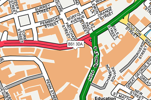 BS1 3DA map - OS OpenMap – Local (Ordnance Survey) BS1 3DA map - OS OpenMap – Local (Ordnance Survey)