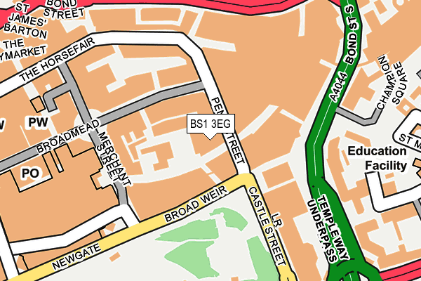 BS1 3EG map - OS OpenMap – Local (Ordnance Survey) BS1 3EG map - OS OpenMap – Local (Ordnance Survey)