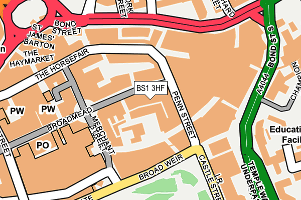 BS1 3HF map - OS OpenMap – Local (Ordnance Survey) BS1 3HF map - OS OpenMap – Local (Ordnance Survey)