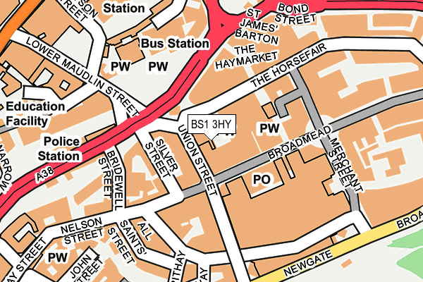 BS1 3HY map - OS OpenMap – Local (Ordnance Survey) BS1 3HY map - OS OpenMap – Local (Ordnance Survey)