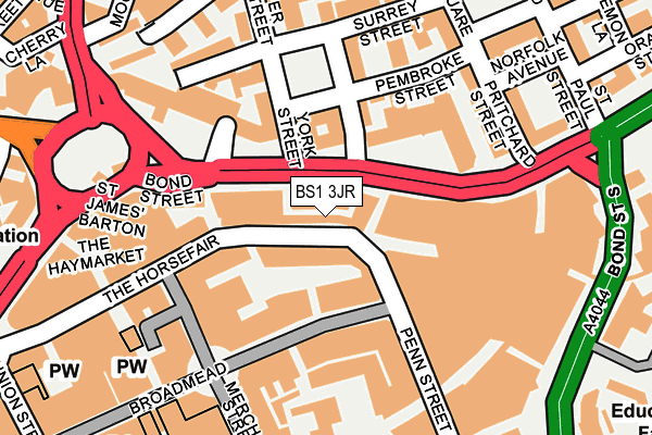 BS1 3JR map - OS OpenMap – Local (Ordnance Survey) BS1 3JR map - OS OpenMap – Local (Ordnance Survey)