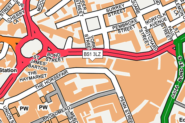 BS1 3LZ map - OS OpenMap – Local (Ordnance Survey) BS1 3LZ map - OS OpenMap – Local (Ordnance Survey)