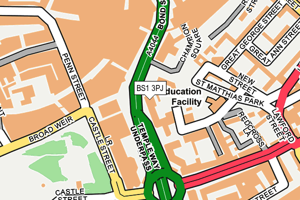 BS1 3PJ map - OS OpenMap – Local (Ordnance Survey) BS1 3PJ map - OS OpenMap – Local (Ordnance Survey)